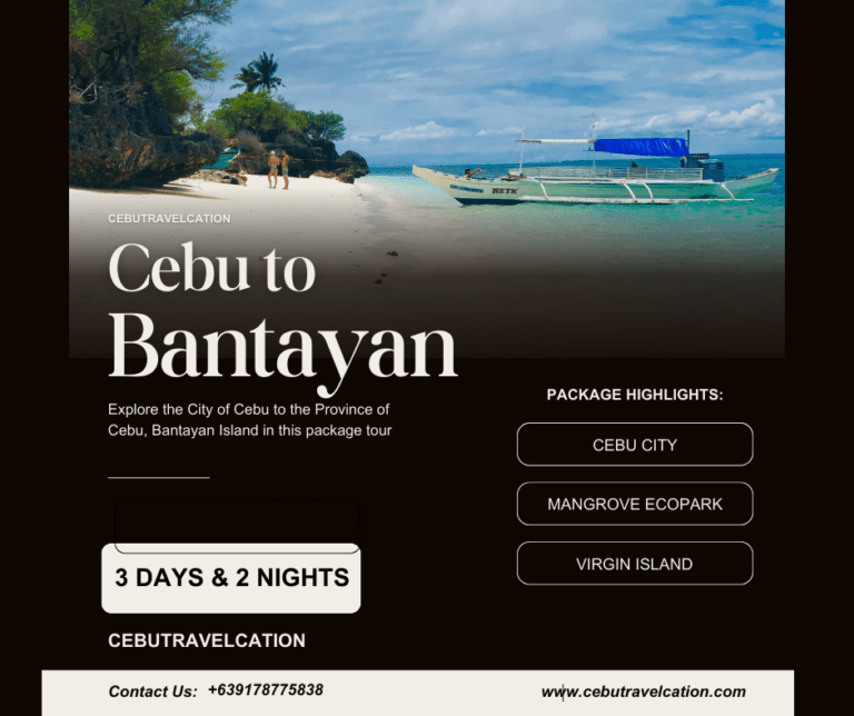 A travel flyer for cebu to bantayan