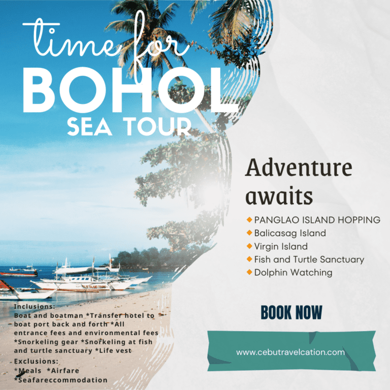 A poster advertising the bohol sea tour.