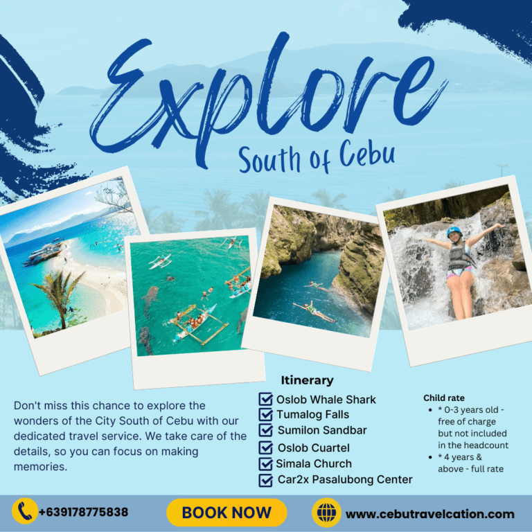 A flyer for the explore south of cebu tour.