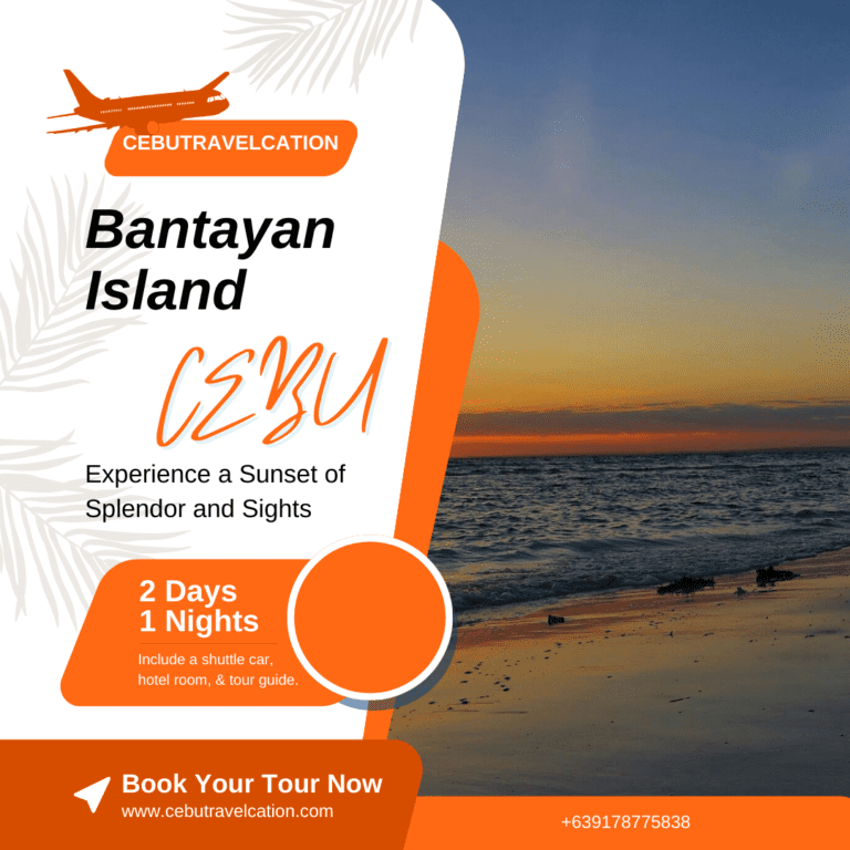 A poster advertising the bantayan island tour.